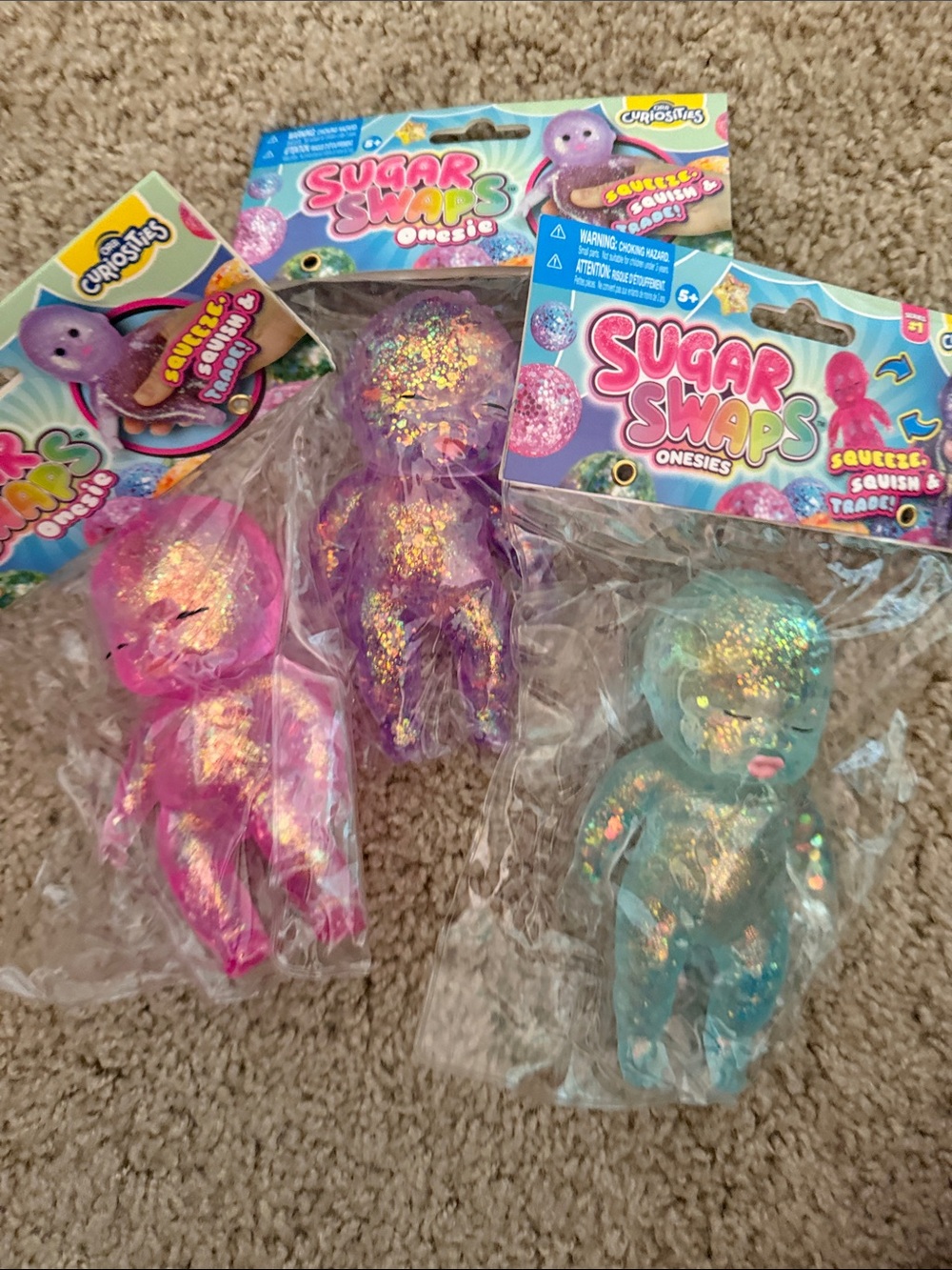 Sugar swaps babies Onesies Squishy Toys - Pink, Purple, Teal
